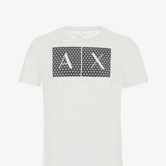 A|X ARMANI EXCHANGE Mens Crew Neck Logo Tee T Shirt Grid Logo size XL slim white - Picture 5 of 11